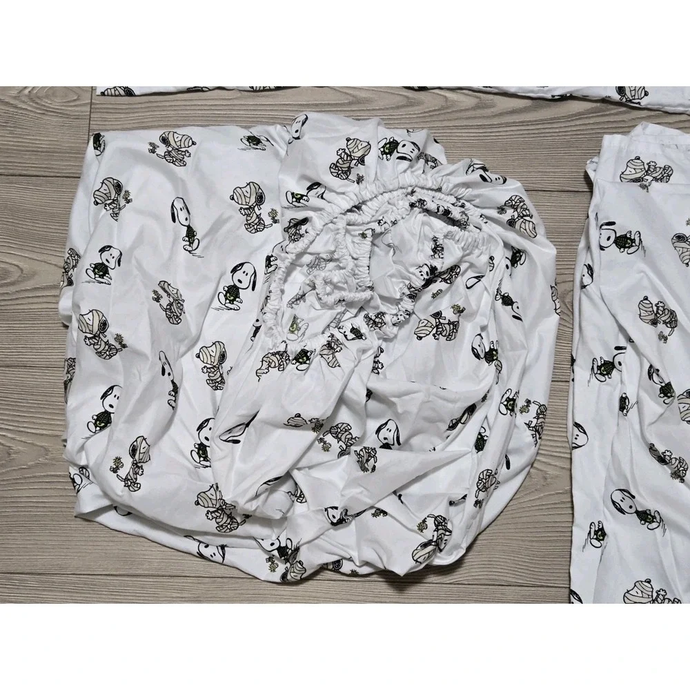 Berkshire Peanuts Snoopy Woodstock Twin Sheet Set 4pc Halloween Flat Pillowcase